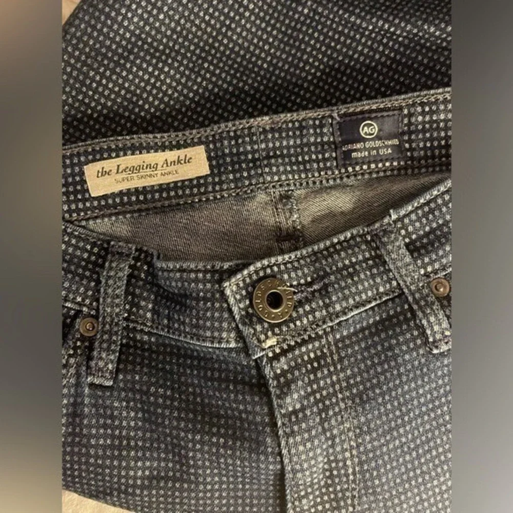 AG Adriano‎ Goldschmied Skinny Jeans Gray Houndstooth Stretch Denim 28